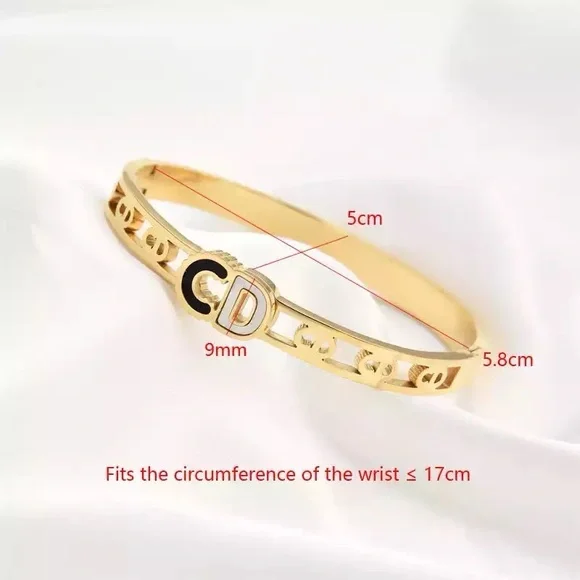 Gold Plated Stainless Steel Bangle Bracelet - Picture 4 of 4